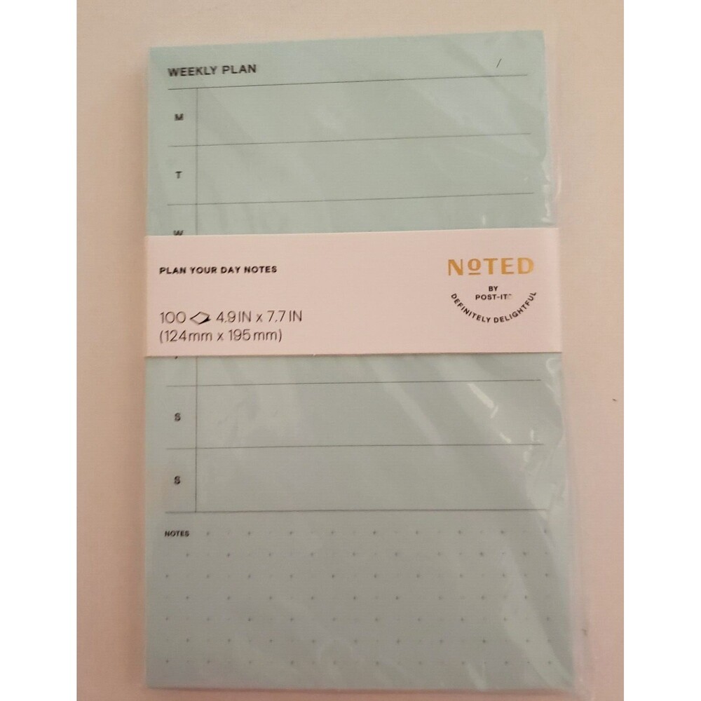 Noted By Post-It Planning Notes Plan your day Pale Green 100 sheets 4.9x7.7